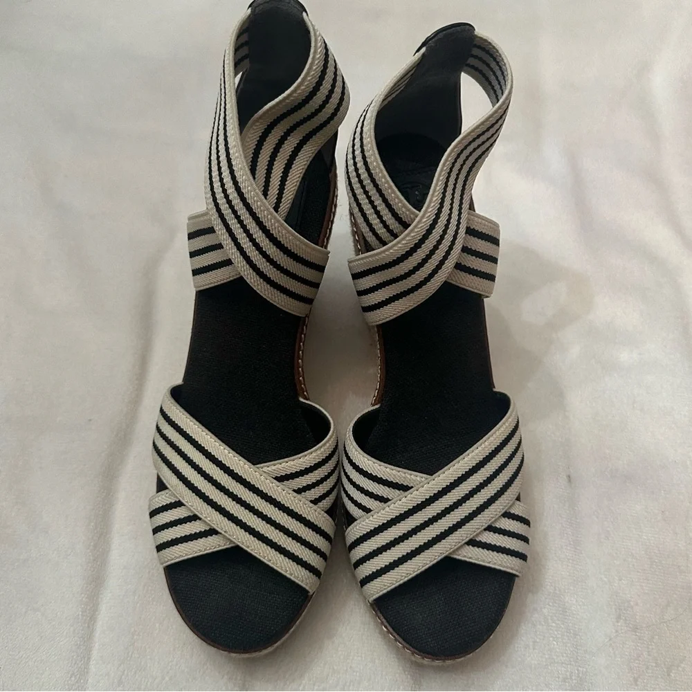 Tory Burch Women's Frieda Platform Wedge Espadrille Sandals Size 8.5M